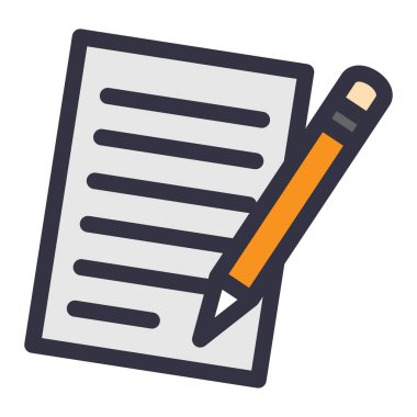 Kalem simgesi çizimi olan pano