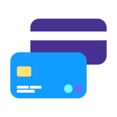 Kredi kartı simgesi, vektör illüstrasyonu