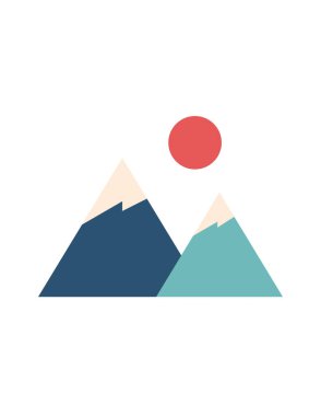 Beyaz arkaplanda dağ simgesi