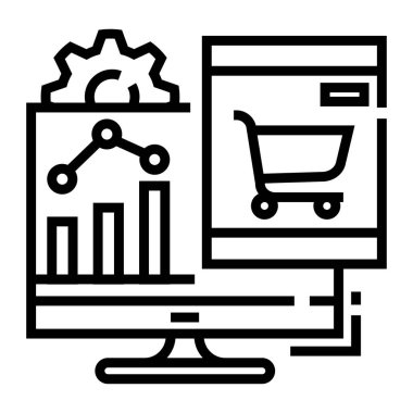 seo ve pazarlama çizgi vektör simgeleri.