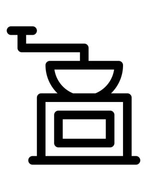 Kahve değirmeni web ikonu. Vektör illüstrasyonu 