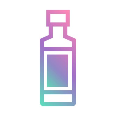 Beyaz arka planda izole edilmiş bir şişe parfüm ikonu. eczane sembolü vektör illüstrasyonu