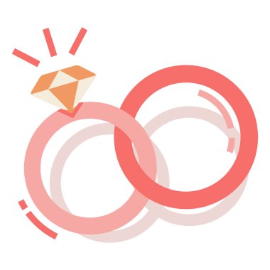 Nikah yüzüğü web simgesi. Vektör illüstrasyonu 