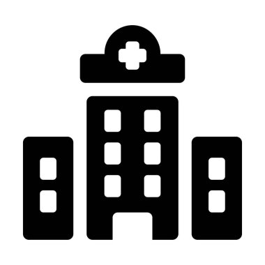 Hastane web simgesi, vektör illüstrasyonu 