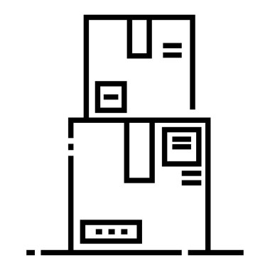 lojistik ve dağıtım çizgisi vektör simgesi.