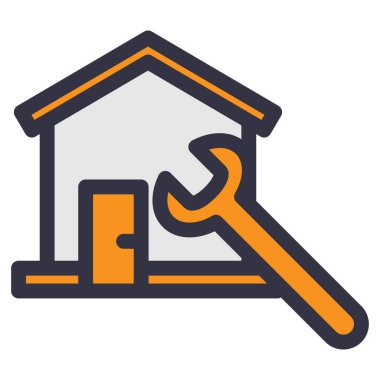 ev düz ikon vektör illüstrasyonu