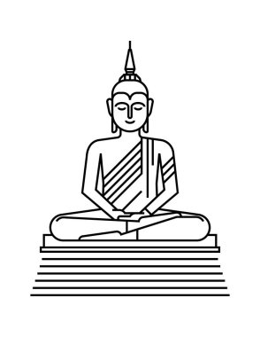 Buddha siluet simge vektör illüstrasyon tasarımı