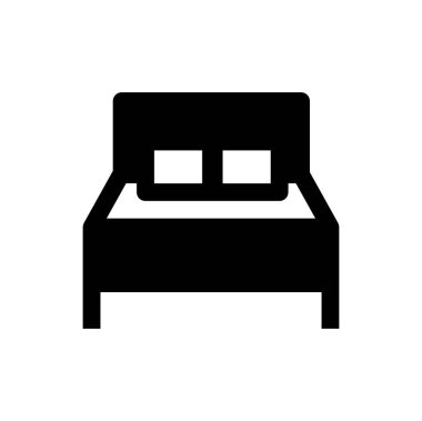 yatak, simge, vektör illüstrasyonu 