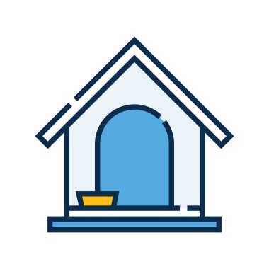 köpek kulübesi simgesi beyaz arkaplanda izole edilmiş. 