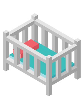 Beyaz zemin üzerinde sokak manzaralı izometrik stil modern düz tasarım