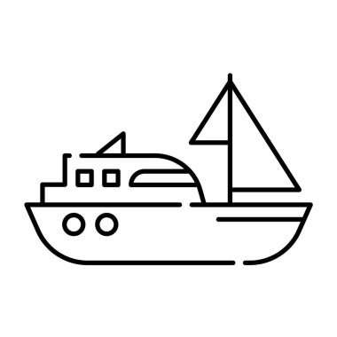 tekne çizgisi simgesi vektör illüstrasyon grafik tasarımı
