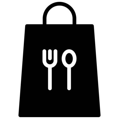 Alışveriş poşeti vektör simgesi. biçim iki renkli düz sembol, siyah ve beyaz renkler, yuvarlak açılar, gri