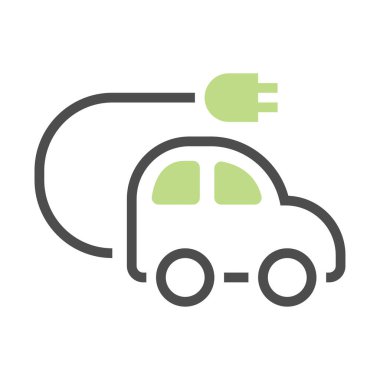 elektrikli araba simgesi, vektör illüstrasyonu