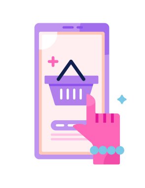 Alışveriş web simgesi, vektör illüstrasyonu 