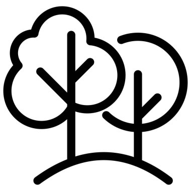 Ağaçlar web simgesi, vektör illüstrasyonu 