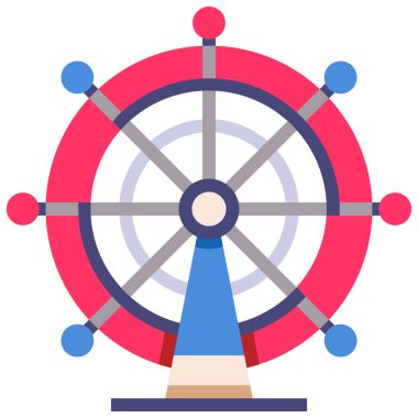 Londra gözü düz ikon vektör çizimi