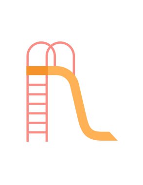 Beyaz arkaplanda izole edilmiş düz biçimli merdiven simgesi