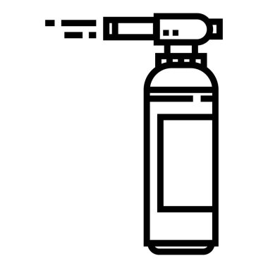 Düz çizgili izole vektör illüstrasyonunda yangın söndürme simgesi.