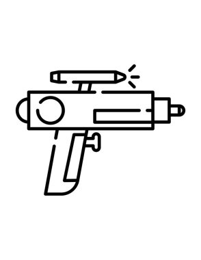 Beyaz arkaplanda izole edilmiş siyah siluet silah ikonu. paintball sembolü vektör çizimi.