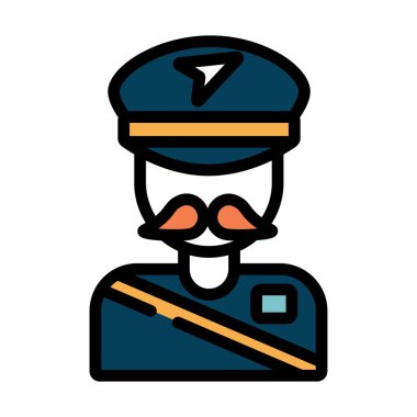 Polis memuru simgesi vektör illüstrasyon grafik tasarımı