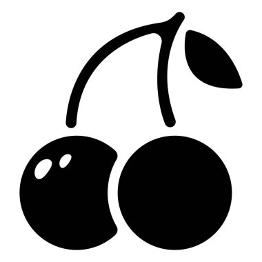 kiraz, simge, vektör illüstrasyonu   