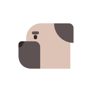  Pug simgesi, vektör illüstrasyonu 