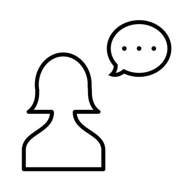 kız web simgesi. Vektör illüstrasyonu 