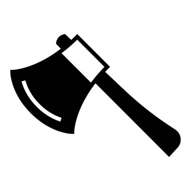 Beyaz arkaplanda siyah şekilli çekiç simgesi var. avlanma sembolü çizimi.