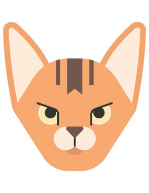 şirin kedi yüzlü vektör çizimi