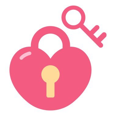 Anahtarlı pembe kalp kilidi