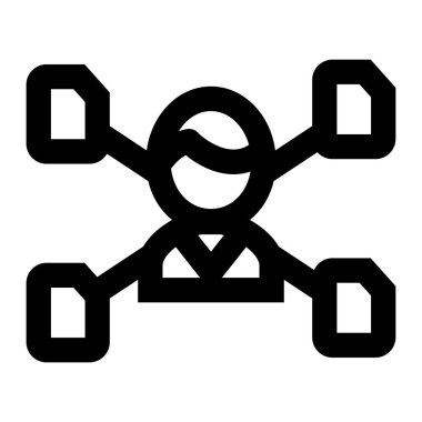 Bilim ve teknoloji çizgi vektör simgesi.