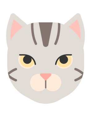 şirin kedi yüzlü vektör çizimi
