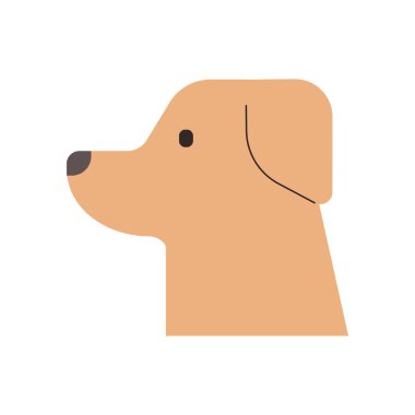 köpek yassı ikon vektör çizimi