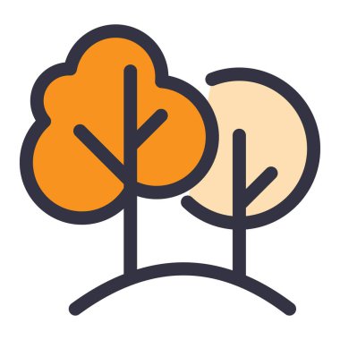 Ağaçlar web simgesi, vektör illüstrasyonu 