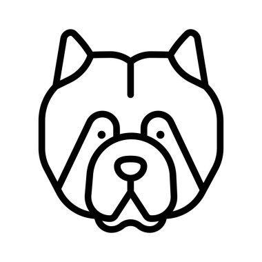 köpek yassı ikon vektör çizimi