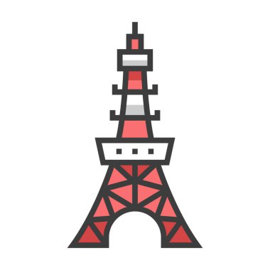 kule simgesi, vektör illüstrasyonu 