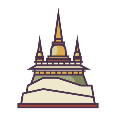 Tek izole pagoda simgesinin vektör çizimi