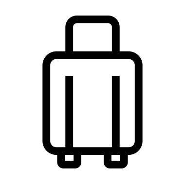 Bavulun vektör simgesi beyaz üzerine izole edildi