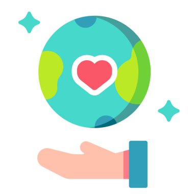 kalp ve el bir anahtar vektör simgesi tutuyor