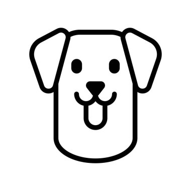 köpek yassı ikon vektör çizimi