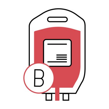 B kan grubu düz ikon vektör çizimi