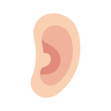 İnsan kulak ikonu. Web için barsak vektör simgelerinin düz çizimi