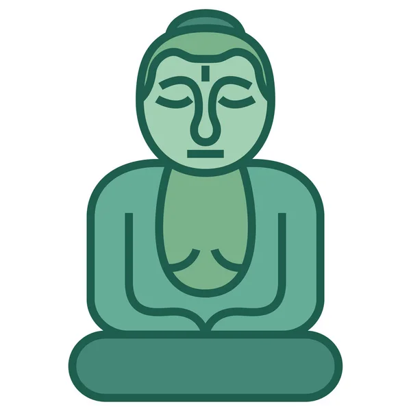 Estatua Buddha Icono Web Vector Ilustración — Vector de stock