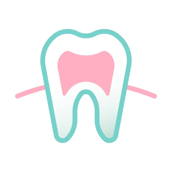 Tooth Flat Icon Vector Illustration — Stock Vector