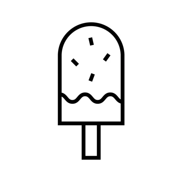 Значок Морозива Чорному Стилі Ізольовано Білому Тлі Літній Символ Векторна — стоковий вектор
