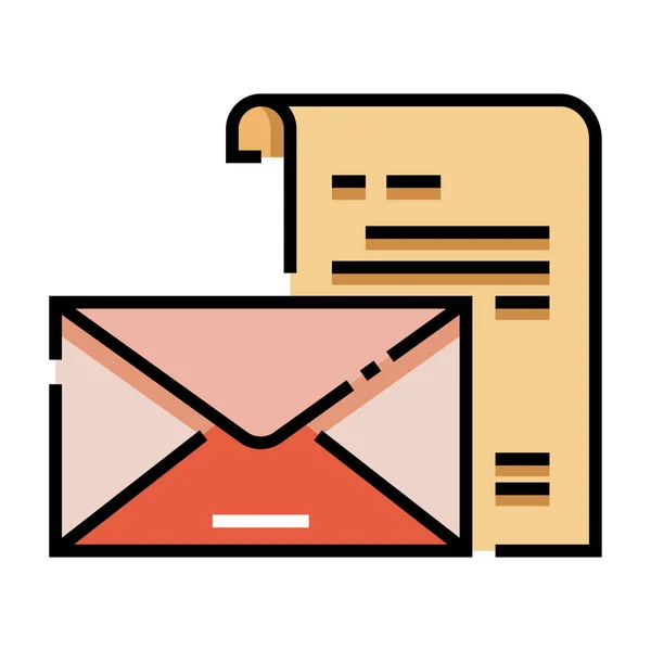 Enveloppe Avec Icône Message Illustration Vectorielle — Image vectorielle