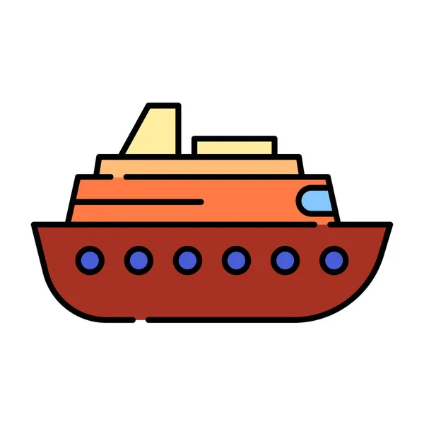 Boot Icoon Zwarte Stijl Geïsoleerd Witte Achtergrond Transportsymbool Vector Illustratie — Stockvector