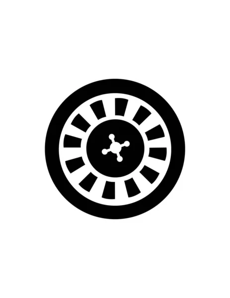 Casino Roulette Rad Symbol Vektorillustration — Stockvektor