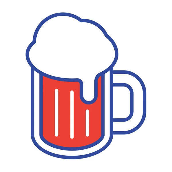 Cerveja Plana Ícone Vetor Ilustração — Vetor de Stock