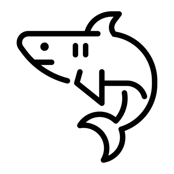 Fish Line Vector Icon — Stock Vector